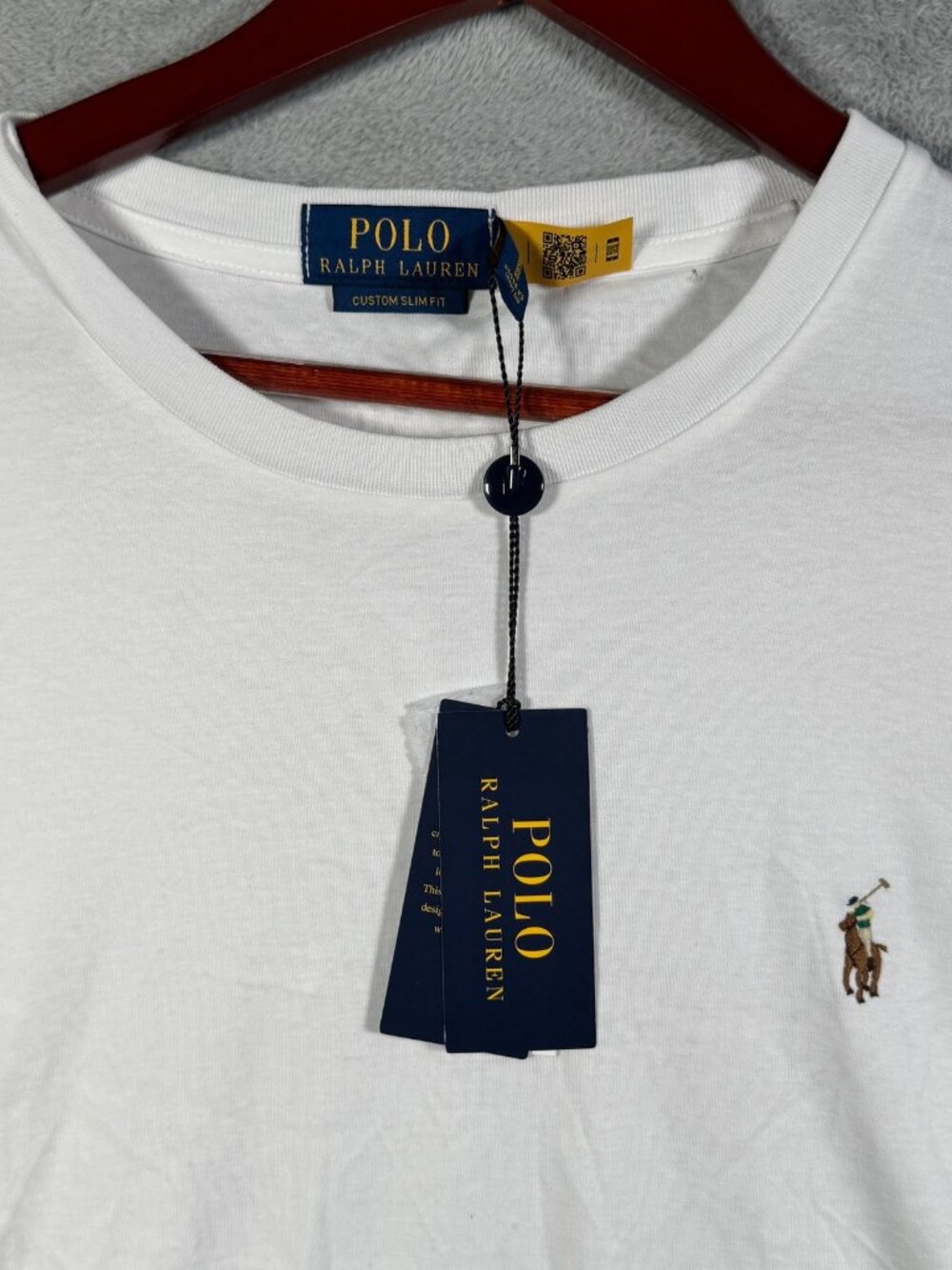 Polo Ralph Lauren T-Shirt Mens L White Custom Slim Fit Embroidered Pony $65